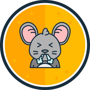 sıçan düz simgesi, vektör çizim