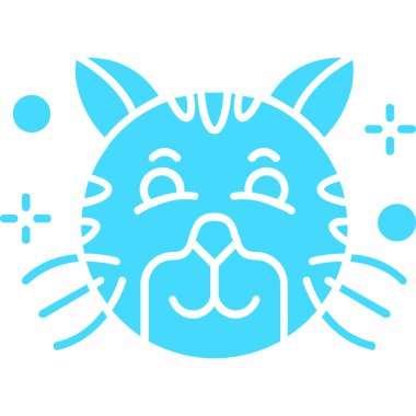 Mutlu kedi yüzü simgesi - taslak biçimi