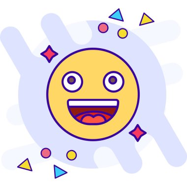 Emoji yüz ifadesi simgesi - ana hatlar biçiminde