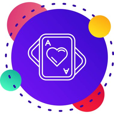 Beyaz arkaplanda kart oynatma simgesi izole edildi. Kumarhane kumarı. Renkli taslak konsepti. Vektör