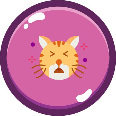 Kedi. Web simgesi basit illüstrasyon