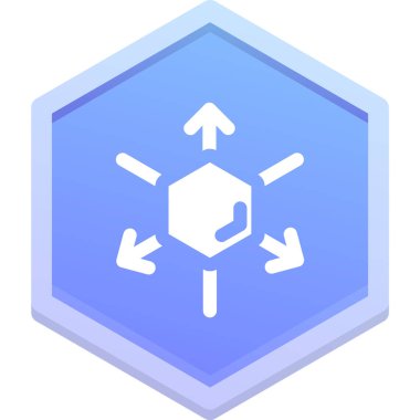 İzometrik vektör biçiminde altıgen simgesi