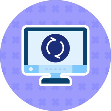 Saat simgesi olan bir dizüstü bilgisayarın vektör çizimi