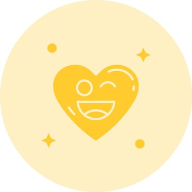 Mutlu emoji simgesi tasarım, renkli vektör çizim