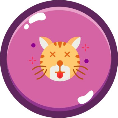 Kedi. Web simgesi basit illüstrasyon