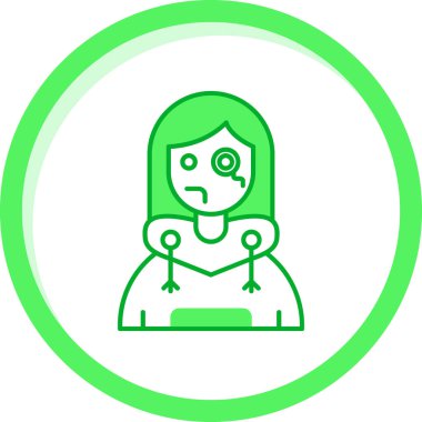 Üzgün bir yüzü olan, maske takan bir kız.