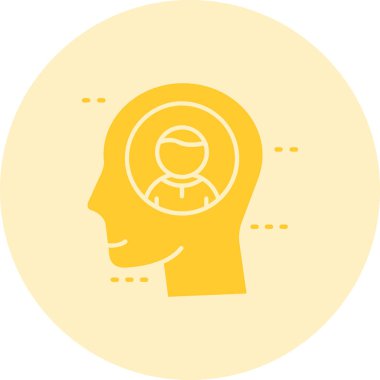 Beyin. Web simgesi basit illüstrasyon