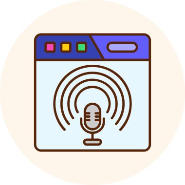 Mikrofon. Web simgesi basit tasarım