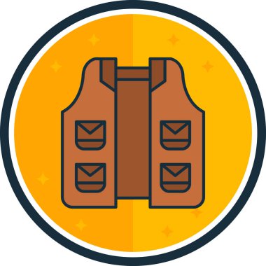 askeri yelek simgesi, vektör illüstrasyonu