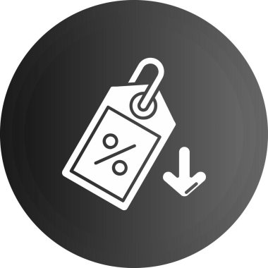 Basit biçimli izole edilmiş vektör illüstrasyonunda indirim etiketi simgesi