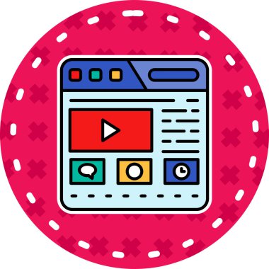 Oynayın. Web simgesi basit illüstrasyon