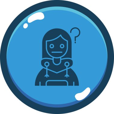 Kızım. Web simgesi basit illüstrasyon