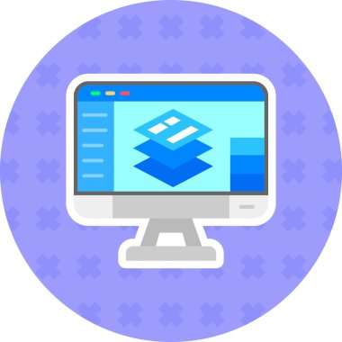 Bilgisayar. Web simgesi basit illüstrasyon