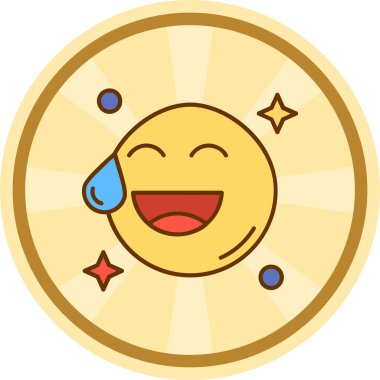 yüz simgesi, renkli vektör illüstrasyonu