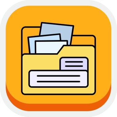 Dosya dolu eğri, basit vektör illüstrasyonu