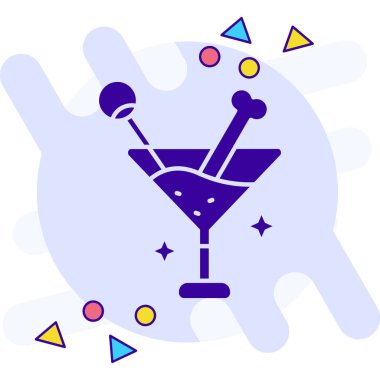 doldurulmuş kokteyl ikonu - taslak biçimi