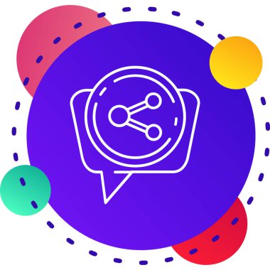 Beyaz arkaplanda renk balonu simgesi izole edildi. Mesaj işareti. İletişim ya da sohbet sembolü. Gradyan dinamik şekiller. vektör illüstrasyonu