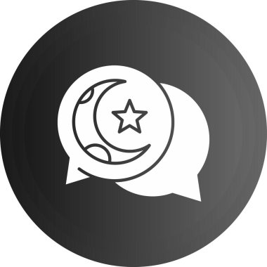 Beyaz ay ve yıldız ikonu beyaz arkaplanda izole edilmiş. siyah altıgen düğmesi. vektör illüstrasyonu