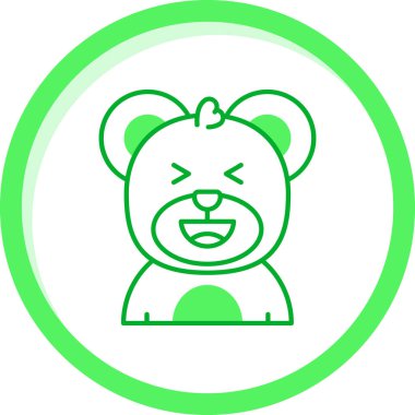 Yüzünde ifade ifadesi olan sevimli ayı kafası.