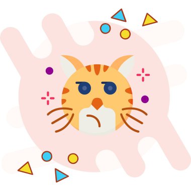 vektör şirin kedi yüz simgesi