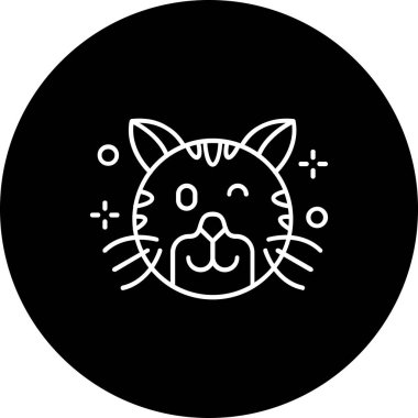 Bir kedi simgesinin vektör illüstrasyonu