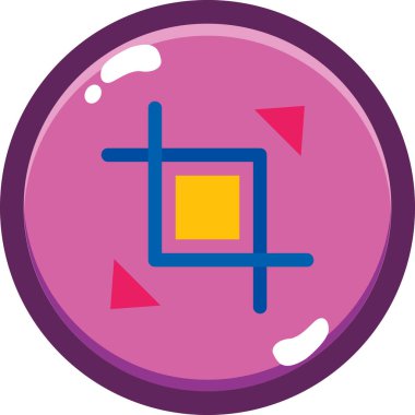 Tek renkli yuvarlak düğmenin vektör çizimi