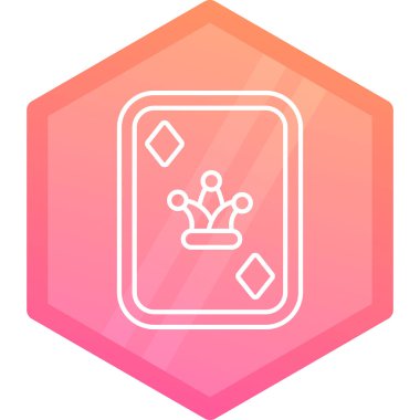 Beyaz arkaplanda beyaz çizgi simgesi izole edildi. Kırmızı altıgen düğmesi. vektör illüstrasyonu