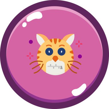 Kedi. Web simgesi basit illüstrasyon