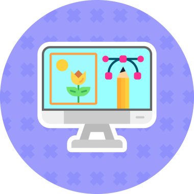 Çiçek simgesinin vektör illüstrasyonu