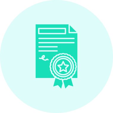 Sertifika ikonu vektör illüstrasyonu