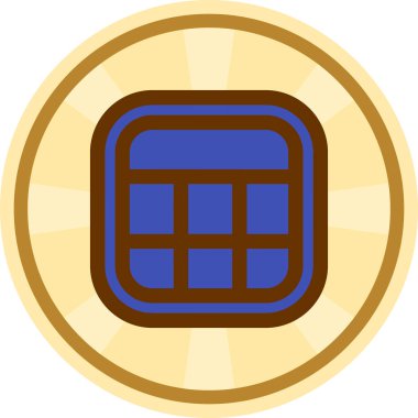 Altın Para Simgesi Vektör İllüstrasyonu