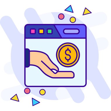 Dolar banknot simgesi vektör özeti çizimi