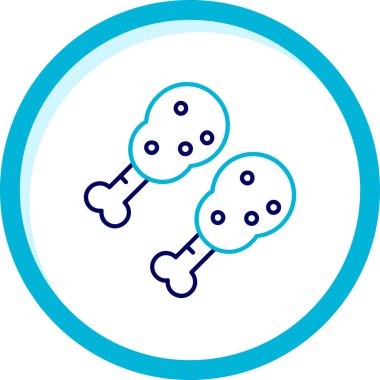 Mavi ve beyaz bir ikonun vektör illüstrasyonu