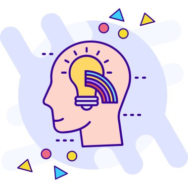 Fikir yaratıcı konsept, renkli tasarım