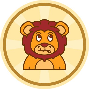 aslan maskotu karakter simgesi