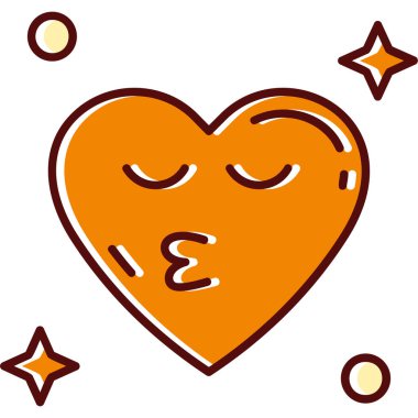 Bir yıldızlı kalp. Sevgililer Günü. vektör illüstrasyonu