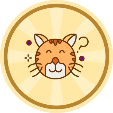 Kedi. Web simgesi basit illüstrasyon