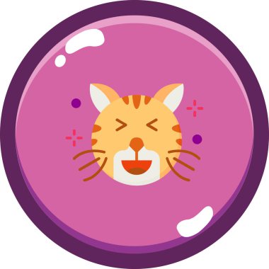 Kedi. Web simgesi basit illüstrasyon