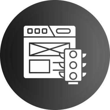 Fare ikonlu bilgisayar monitörü. Web için bilgisayar vektör simgesi ile bilgisayarın basit illüstrasyonuName