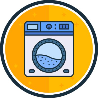 Çamaşır makinesi. Basit resimleme