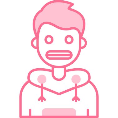 Kızgın adam. Basit illüstrasyon