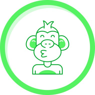 Maymun. Web simgesi basit illüstrasyon