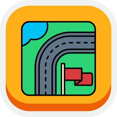 Yol yolu simgesi renk dış hat vektörü