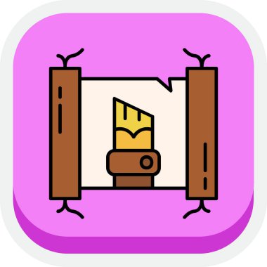 Şömine Simgesi, vektör illüstrasyonu