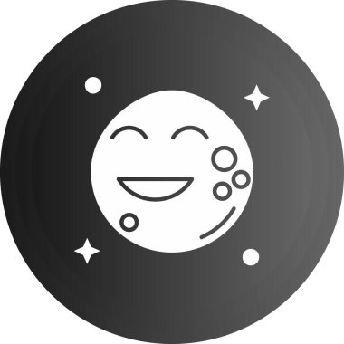 Ay simgesindeki uzay uydusu basit bir şekilde izole edilmiş vektör çizimi