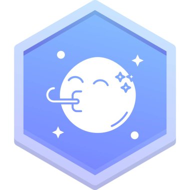 Mavi ve beyaz ayın vektör çizimi