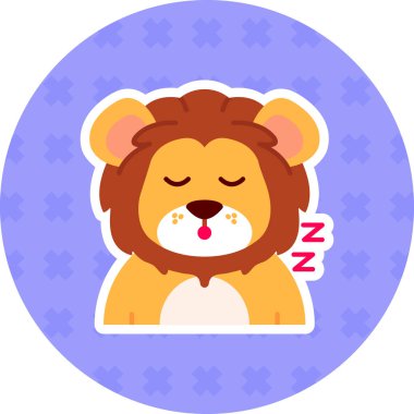 şirin aslan simgesi vektör illüstrasyonu