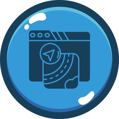 Çamaşır makinesi. Web simgesi basit illüstrasyon