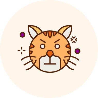 kedi emoji simgesi vektör illüstrasyonu