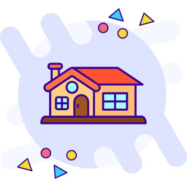 ev oluşturma renk ikonu vektör çizimi